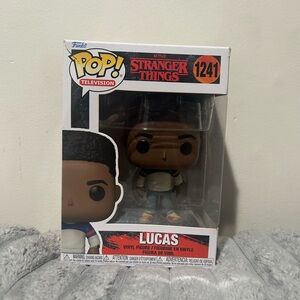 Funko Pop Stranger Things Lucas Figure with Blue and White Outfit